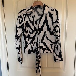 Rachel Zoe Black and White Button Down Shirt